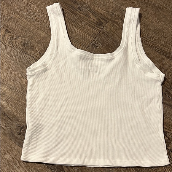 White Ribbed Tank Top - Picture 2 of 3